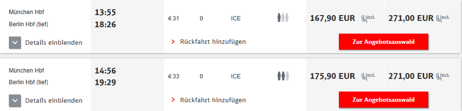 Sitzplatzgarantie 1. Klasse